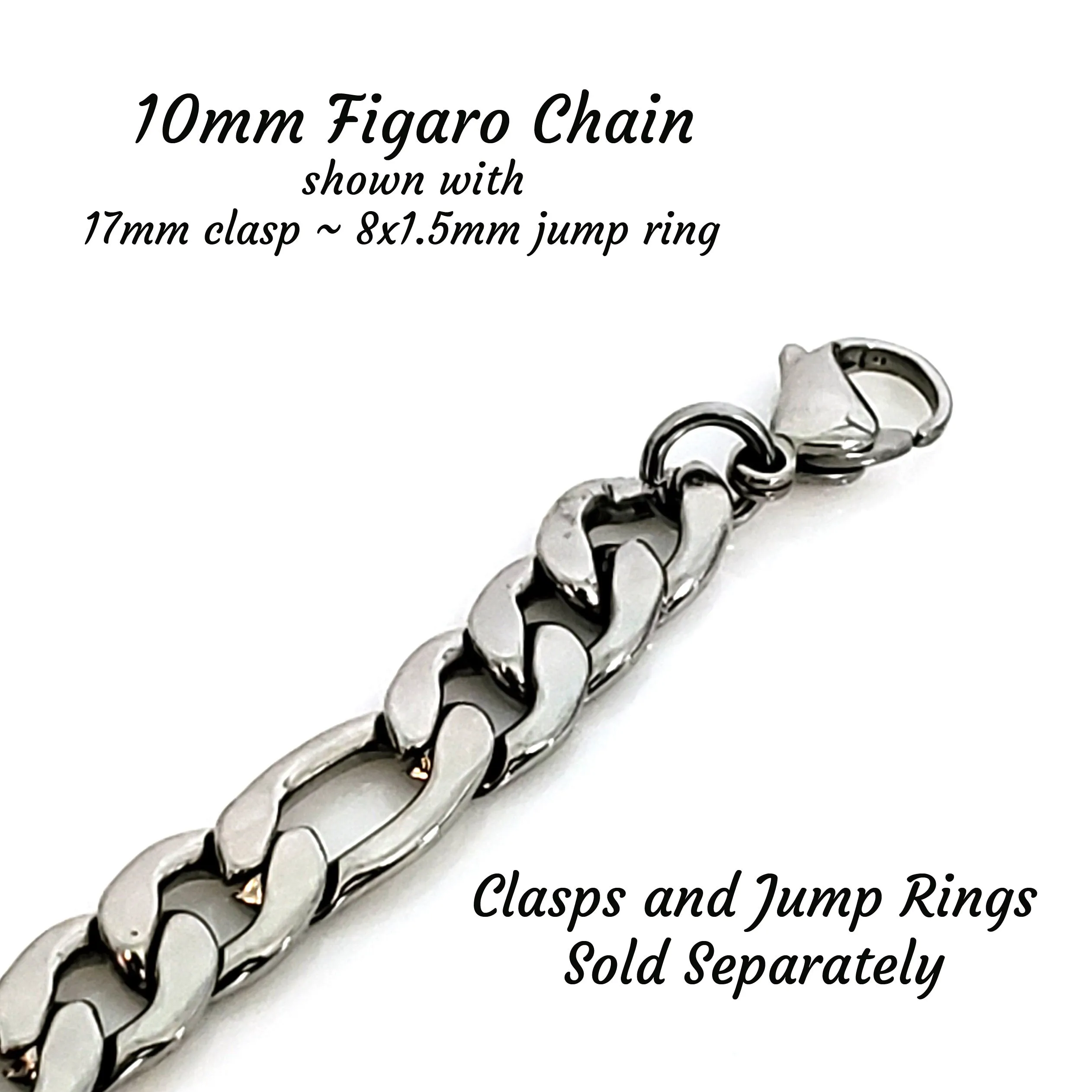 10mm Figaro Chain, Lot Size 30 Feet, #1980