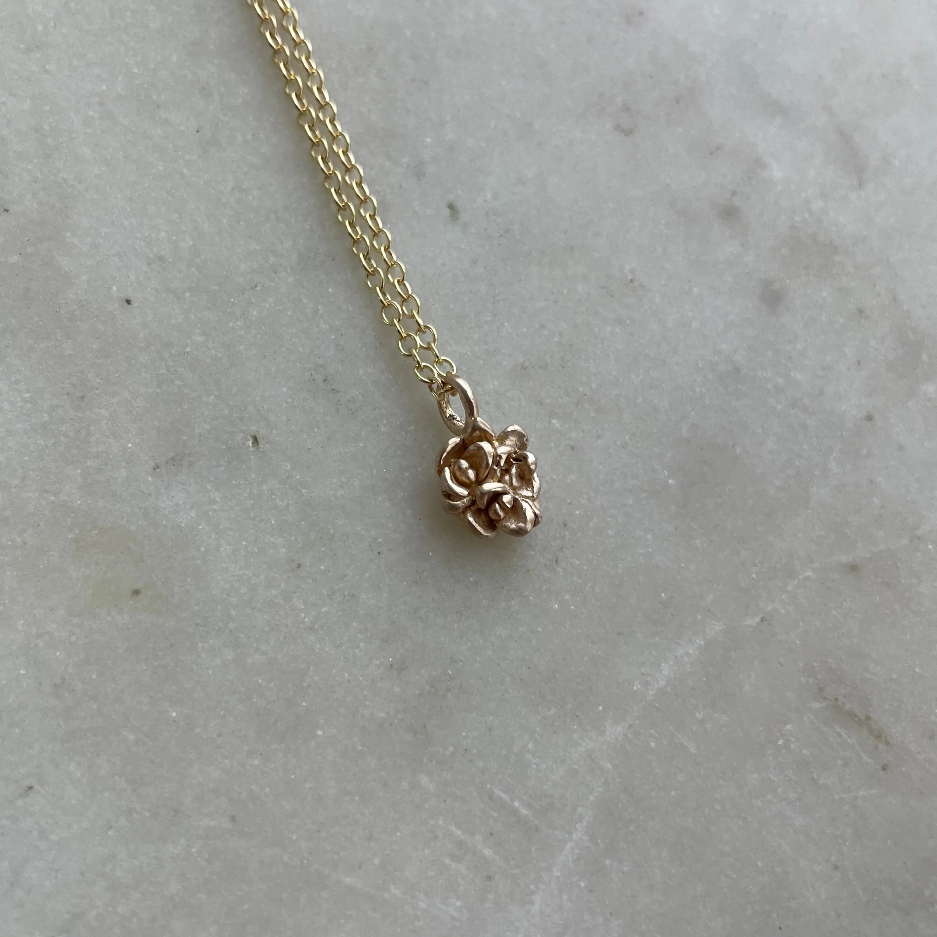 14K GOLD SUCCULENT PENDANT