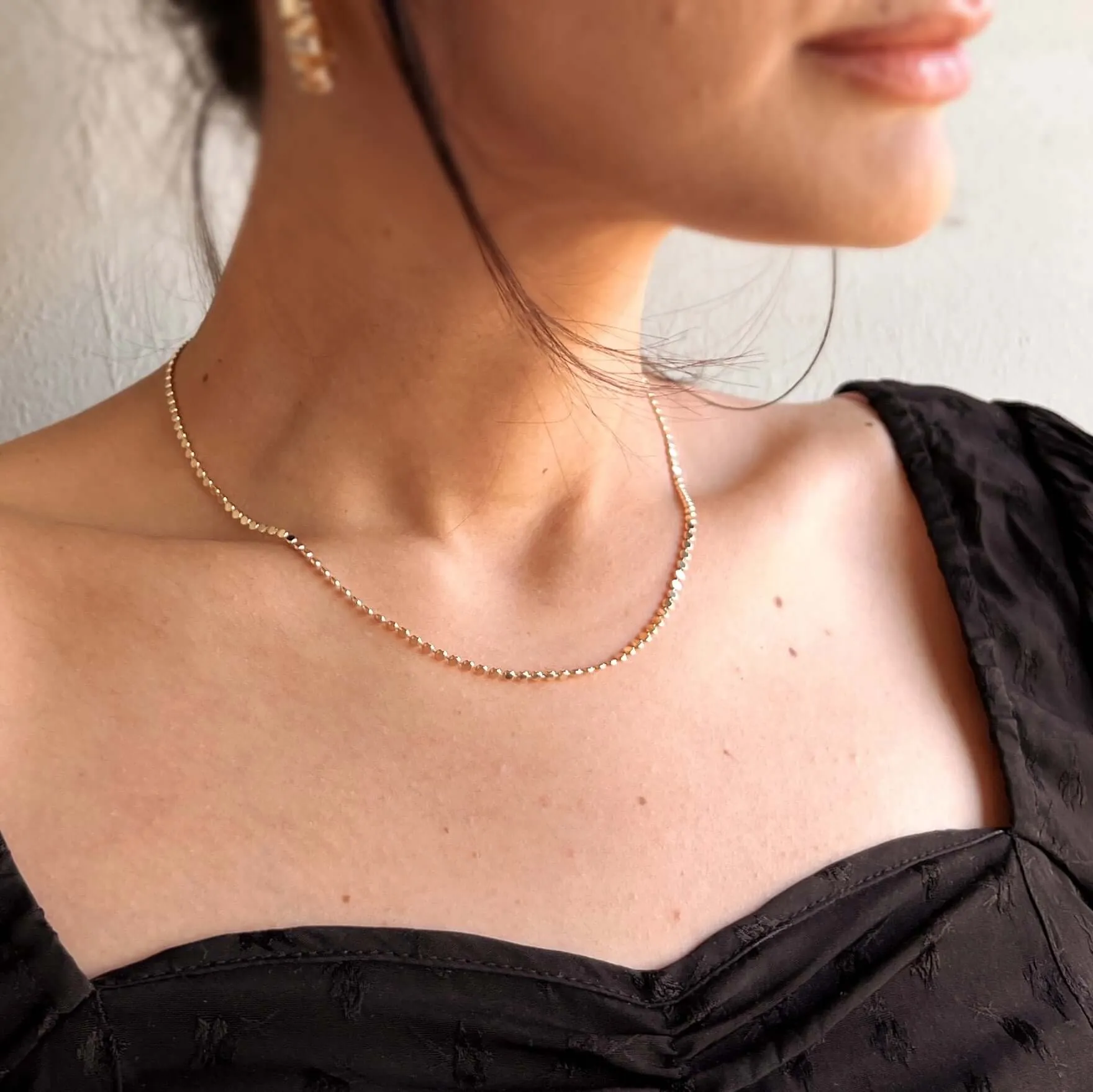 18k Gold Filled 2mm Dot Chain Necklace