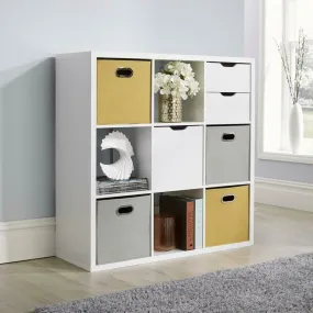 9 Shelves White Bookcase Display Unit