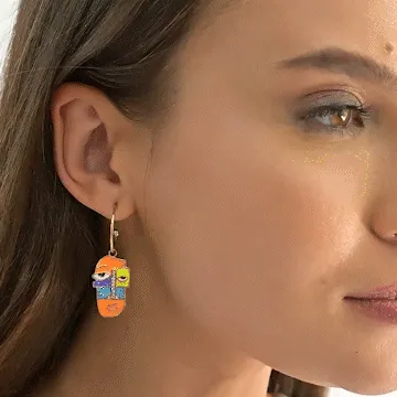 Abstract Oil Crystal Drop Earrings