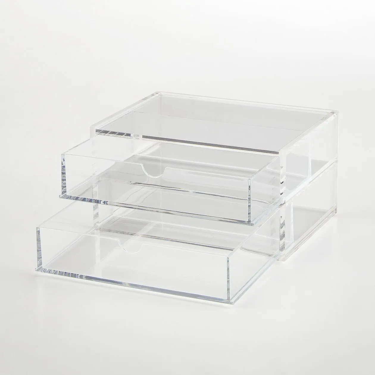 Acrylic Case with Lid 2 Drawers