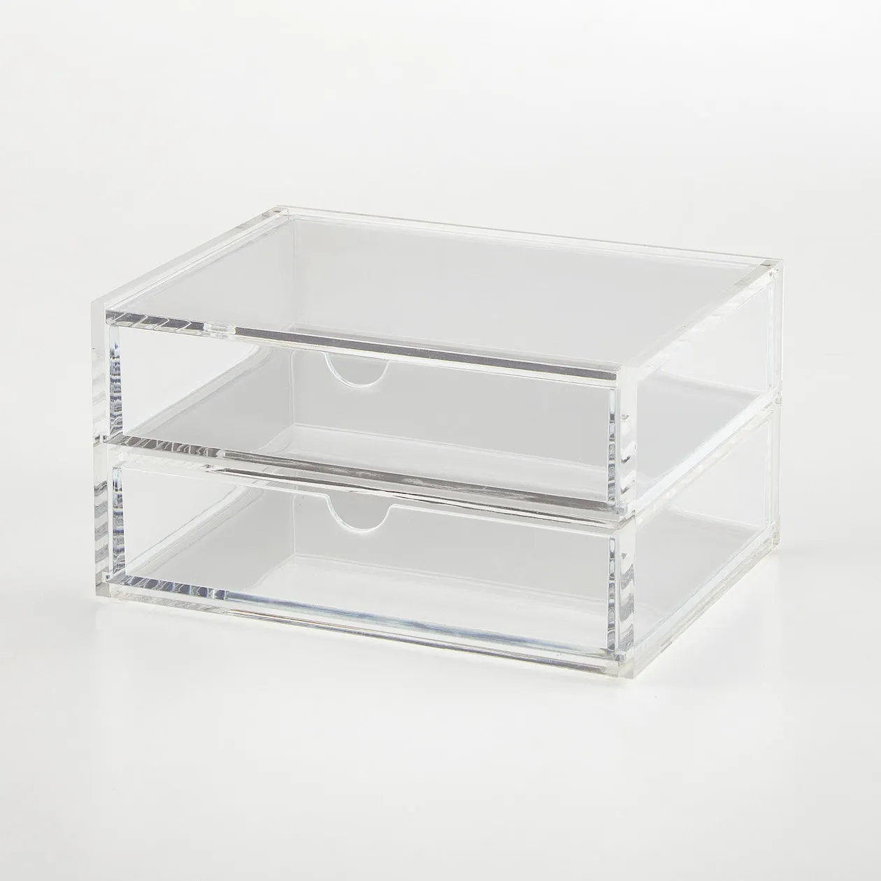 Acrylic Case with Lid 2 Drawers