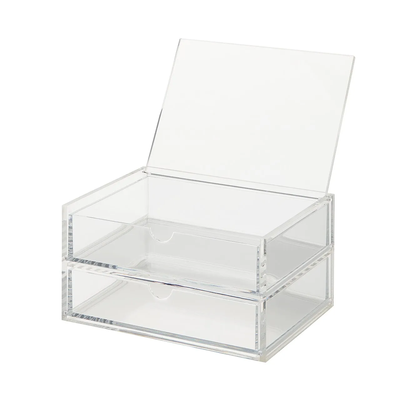 Acrylic Case with Lid 2 Drawers