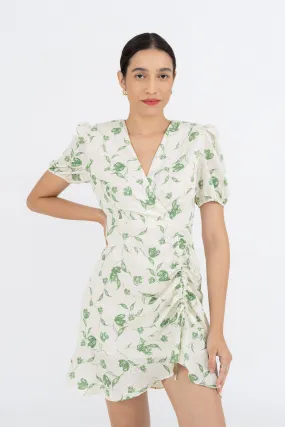 Agnes Puff Sleeve Wrap Dress