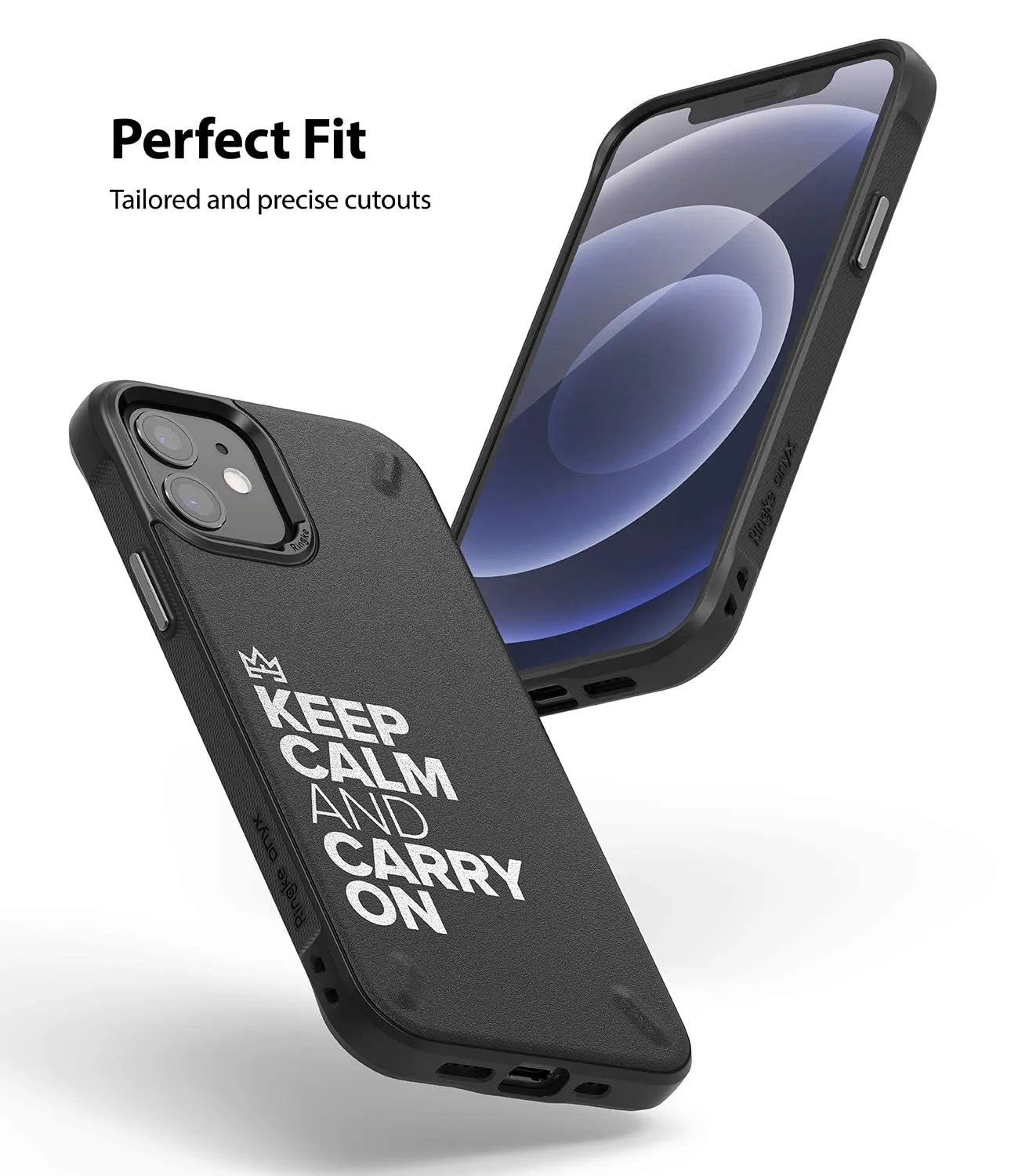 Apple iPhone 12 Mini Back Cover Case |  Onyx Design -Keep Calm and Carry On