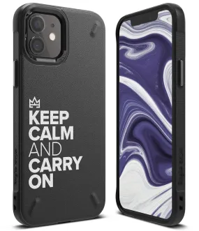 Apple iPhone 12 Mini Back Cover Case |  Onyx Design -Keep Calm and Carry On