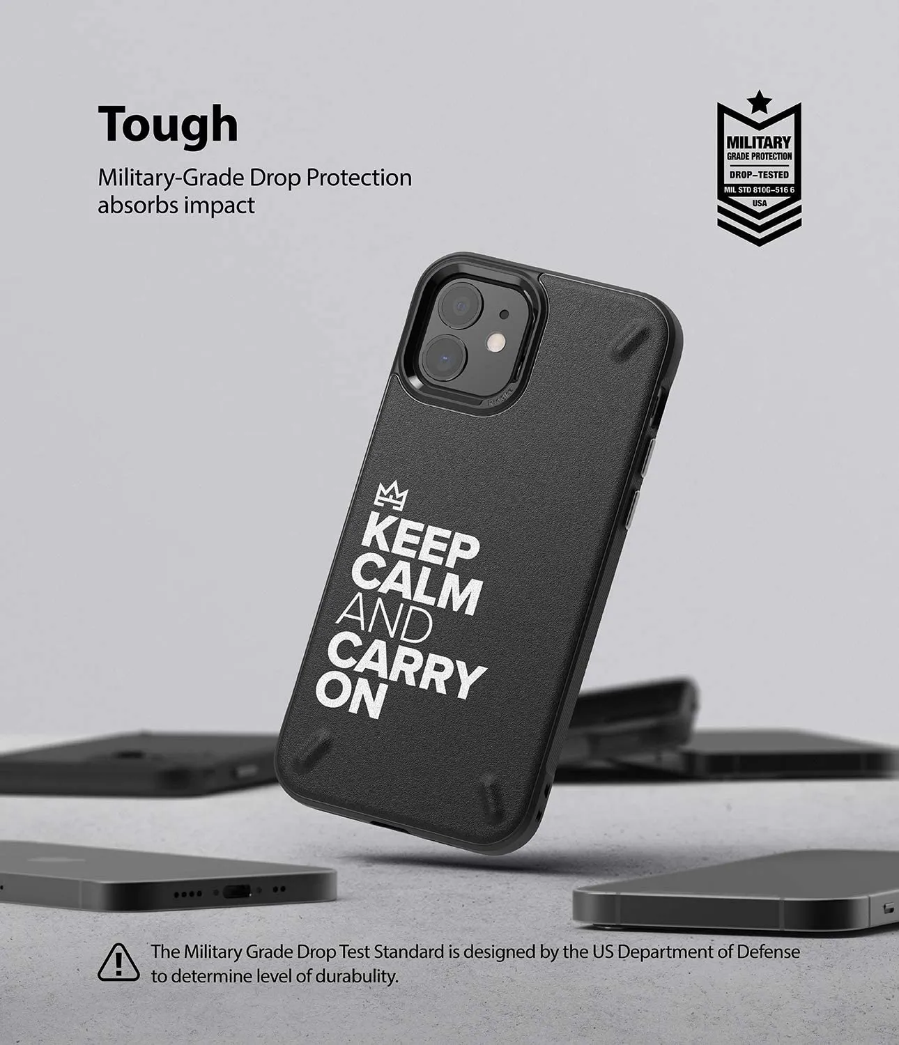 Apple iPhone 12 Mini Back Cover Case |  Onyx Design -Keep Calm and Carry On