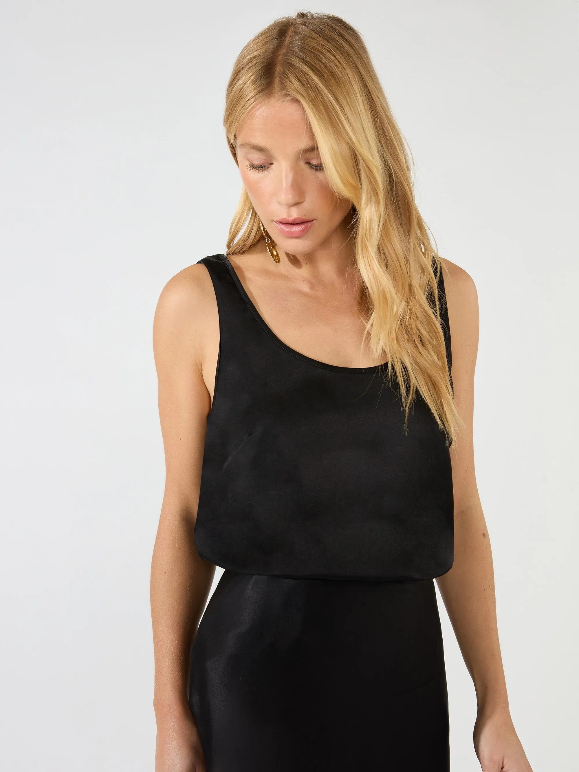 Black Satin Cami Top