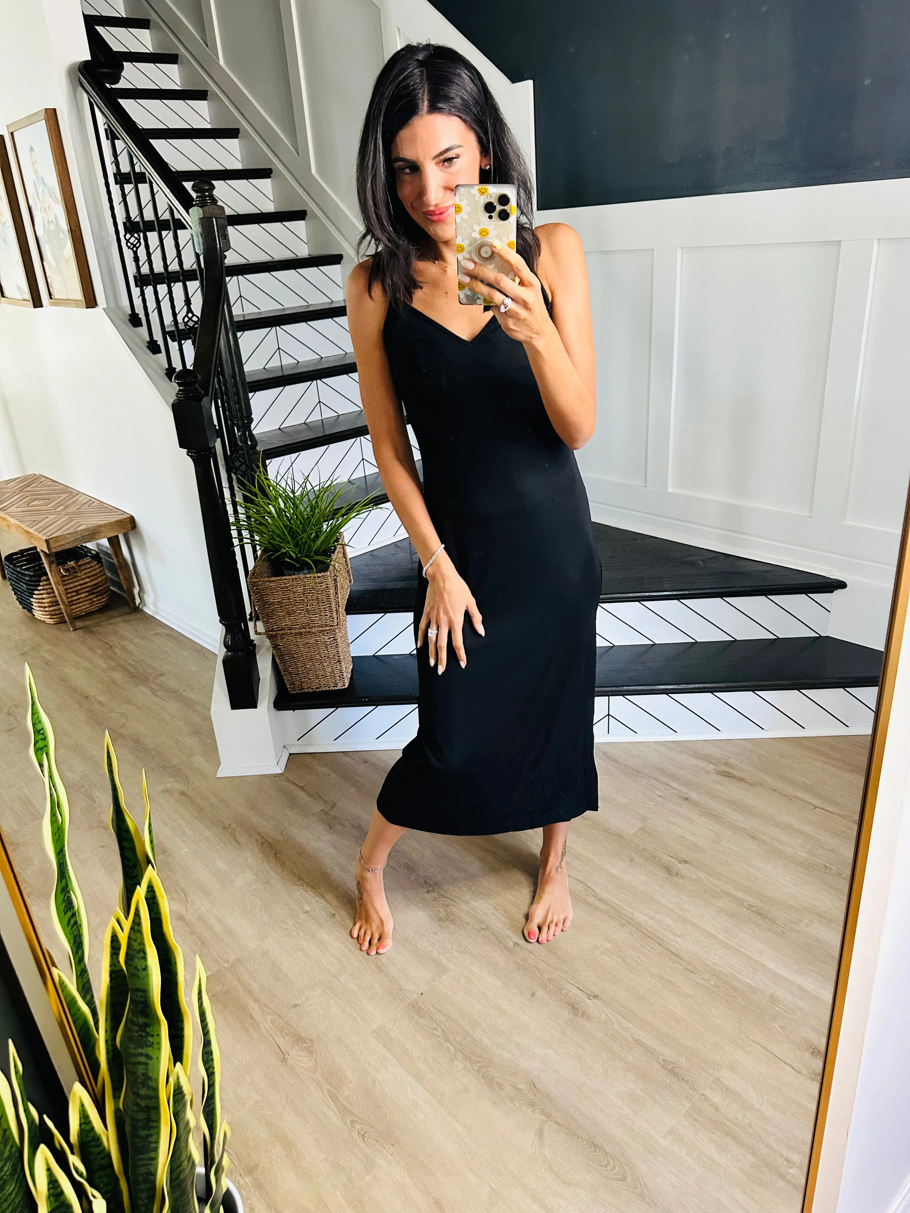 Bridgette Ribbed Bodycon Dress in Black