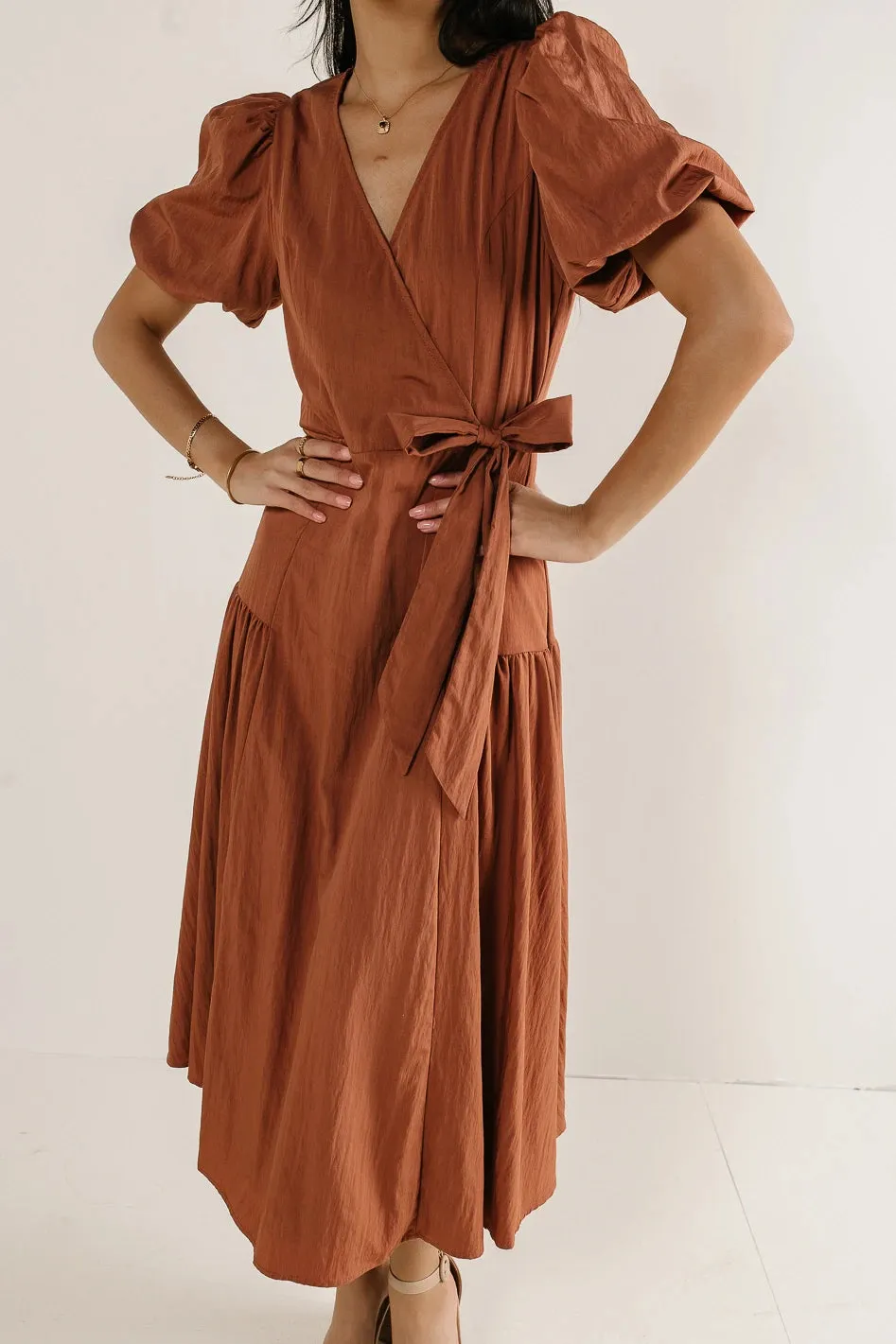 Brielle Midi Dress in Rust - FINAL SALE