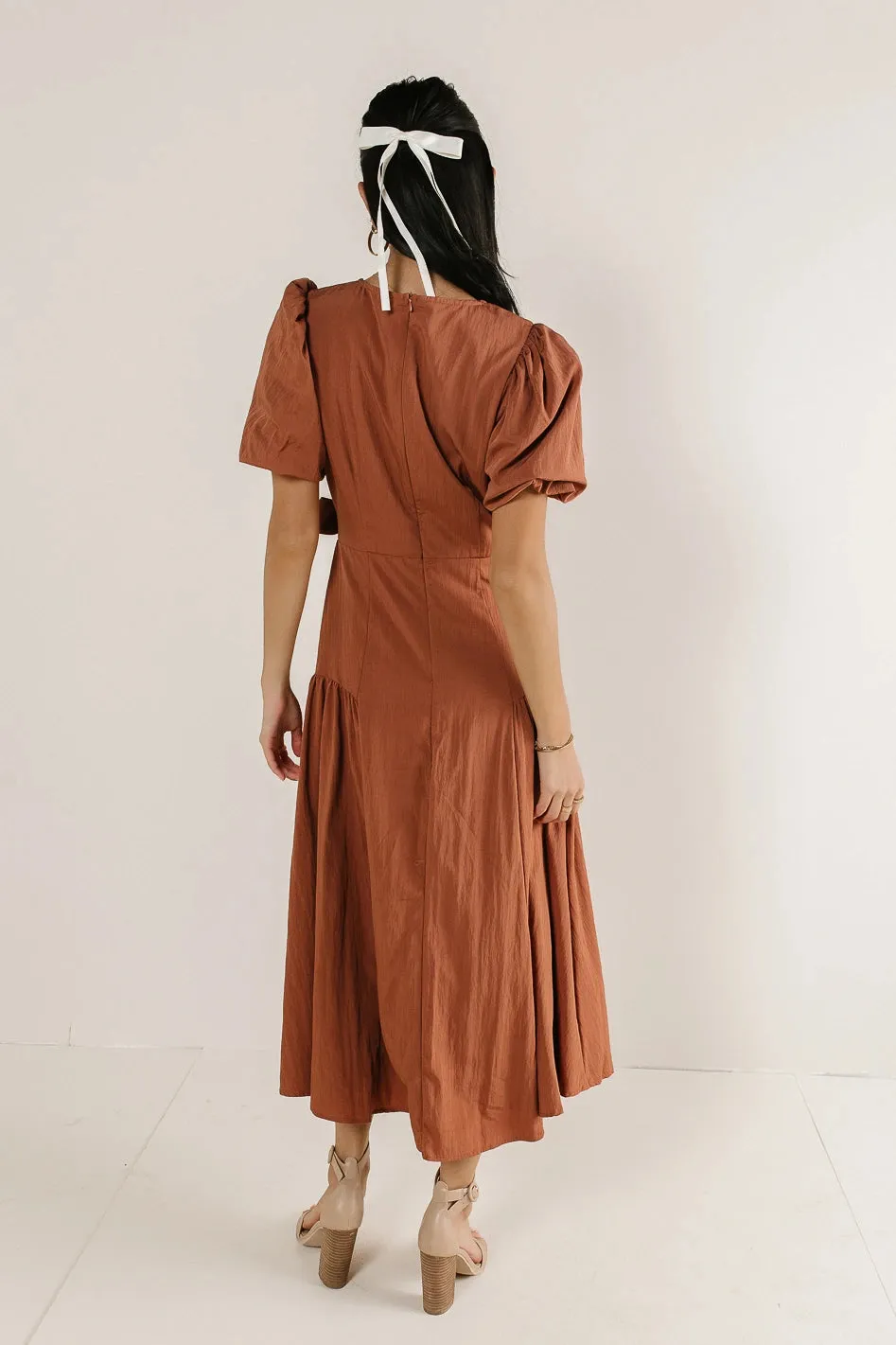 Brielle Midi Dress in Rust - FINAL SALE