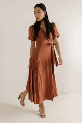 Brielle Midi Dress in Rust - FINAL SALE