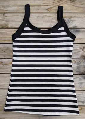 Cami Top Black and Vanilla Stripe