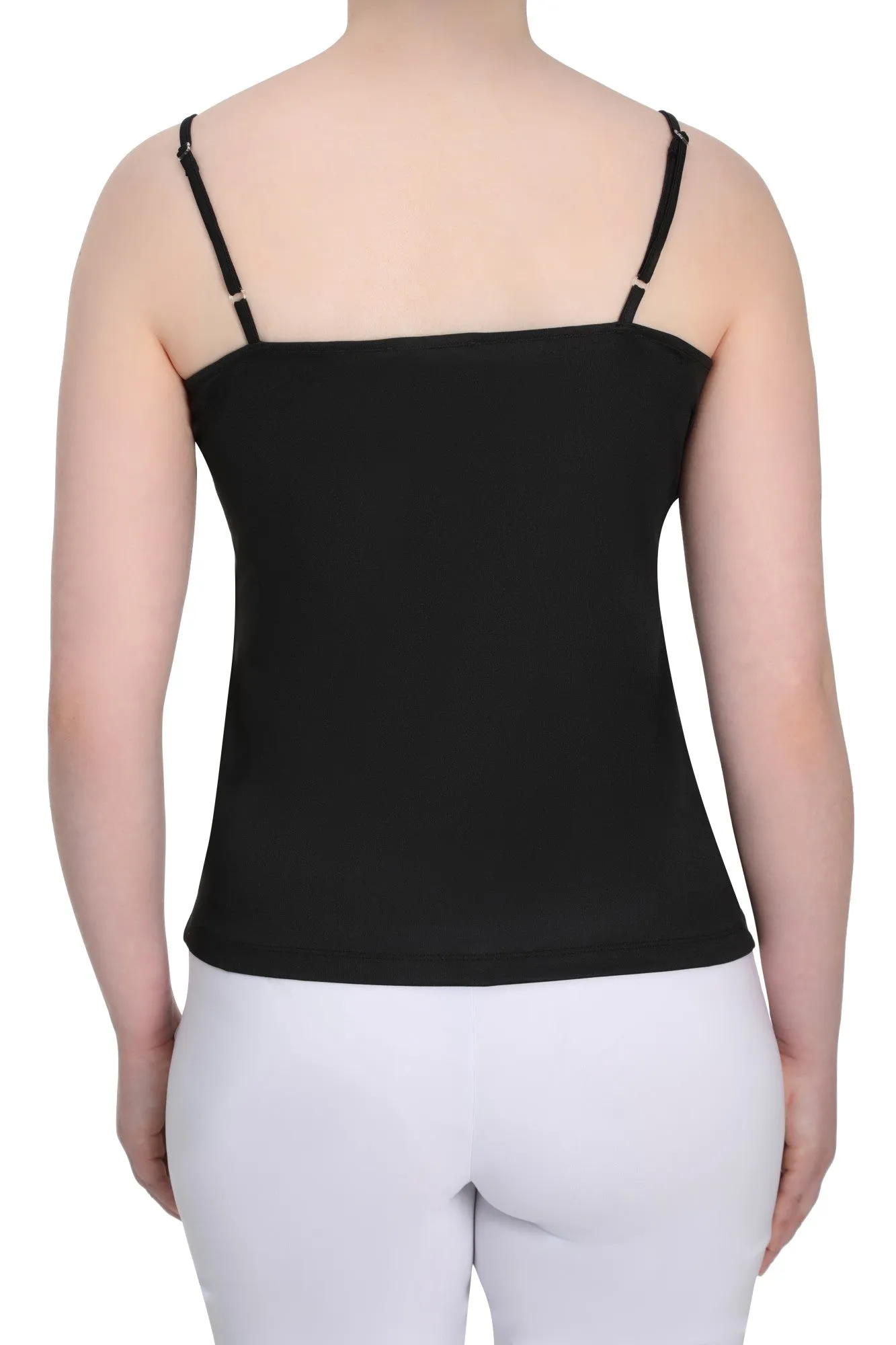 Cami with adjustable straps | Black | 7637TT