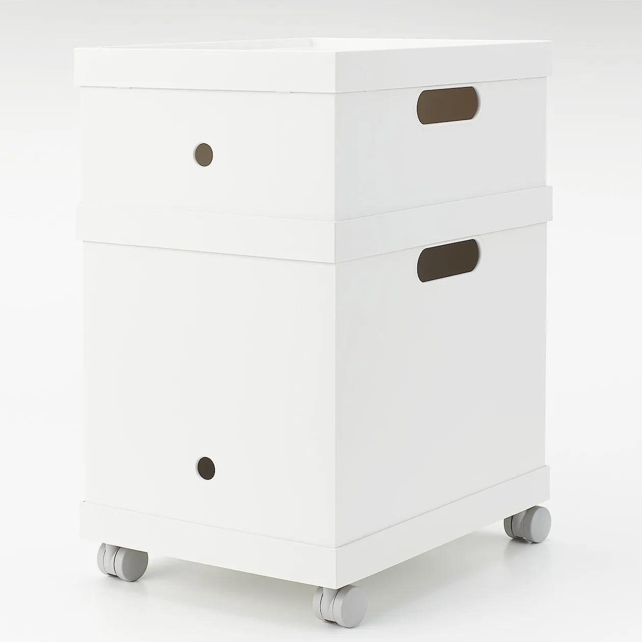 Castor-Attachable Lid For Wide PP File Box - White Grey