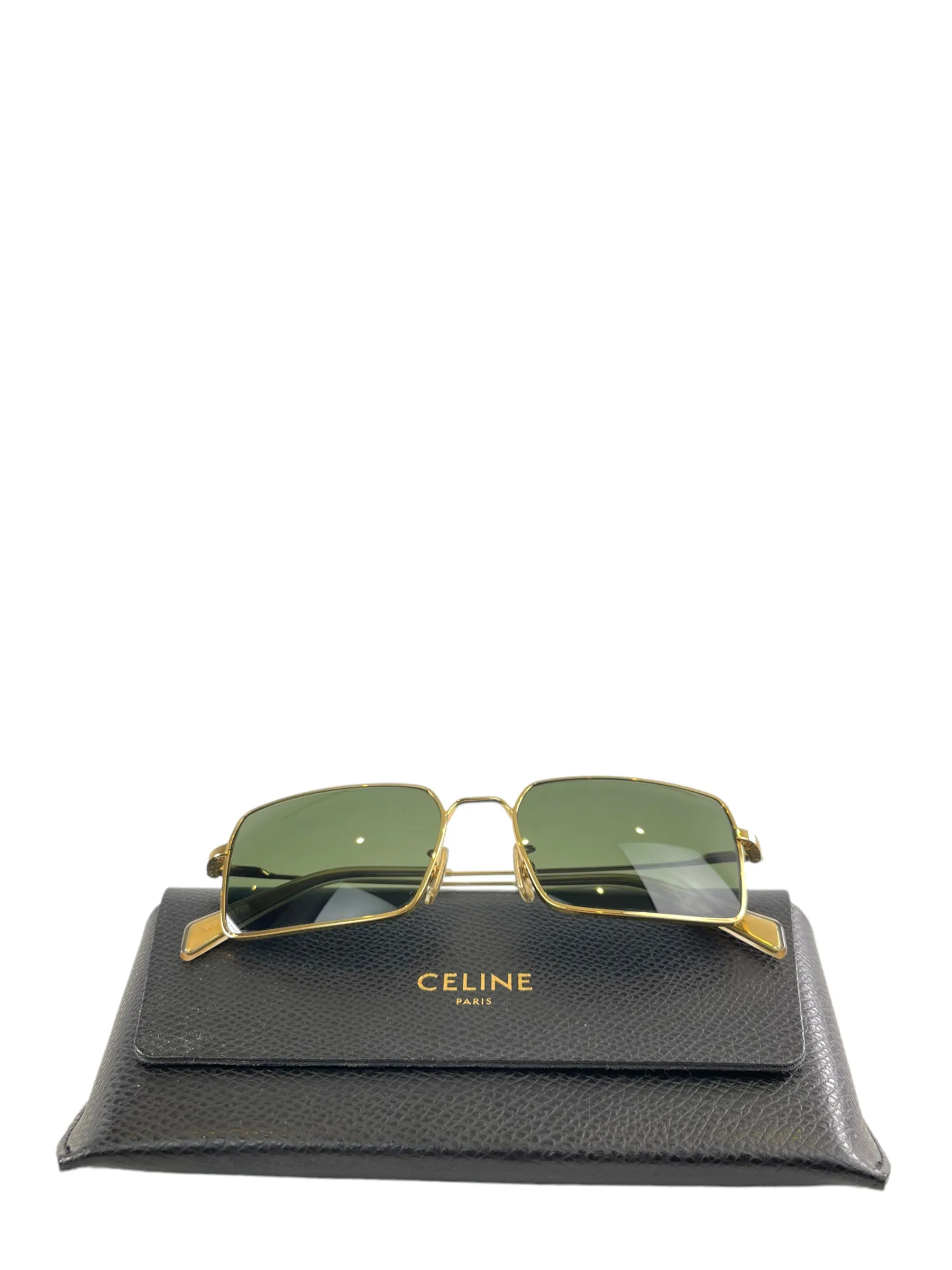 Celine Gold Frame Rectangular Sunglasses