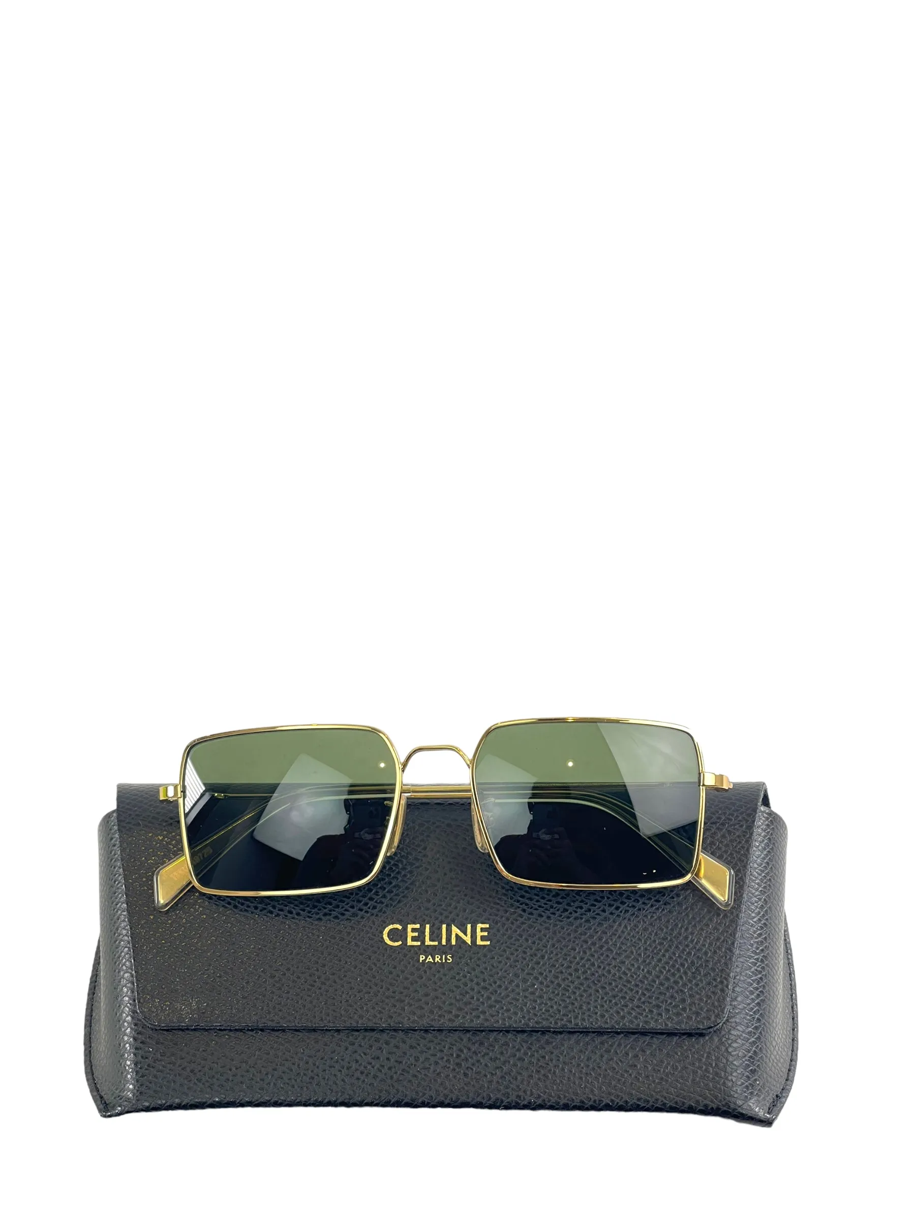 Celine Gold Frame Rectangular Sunglasses