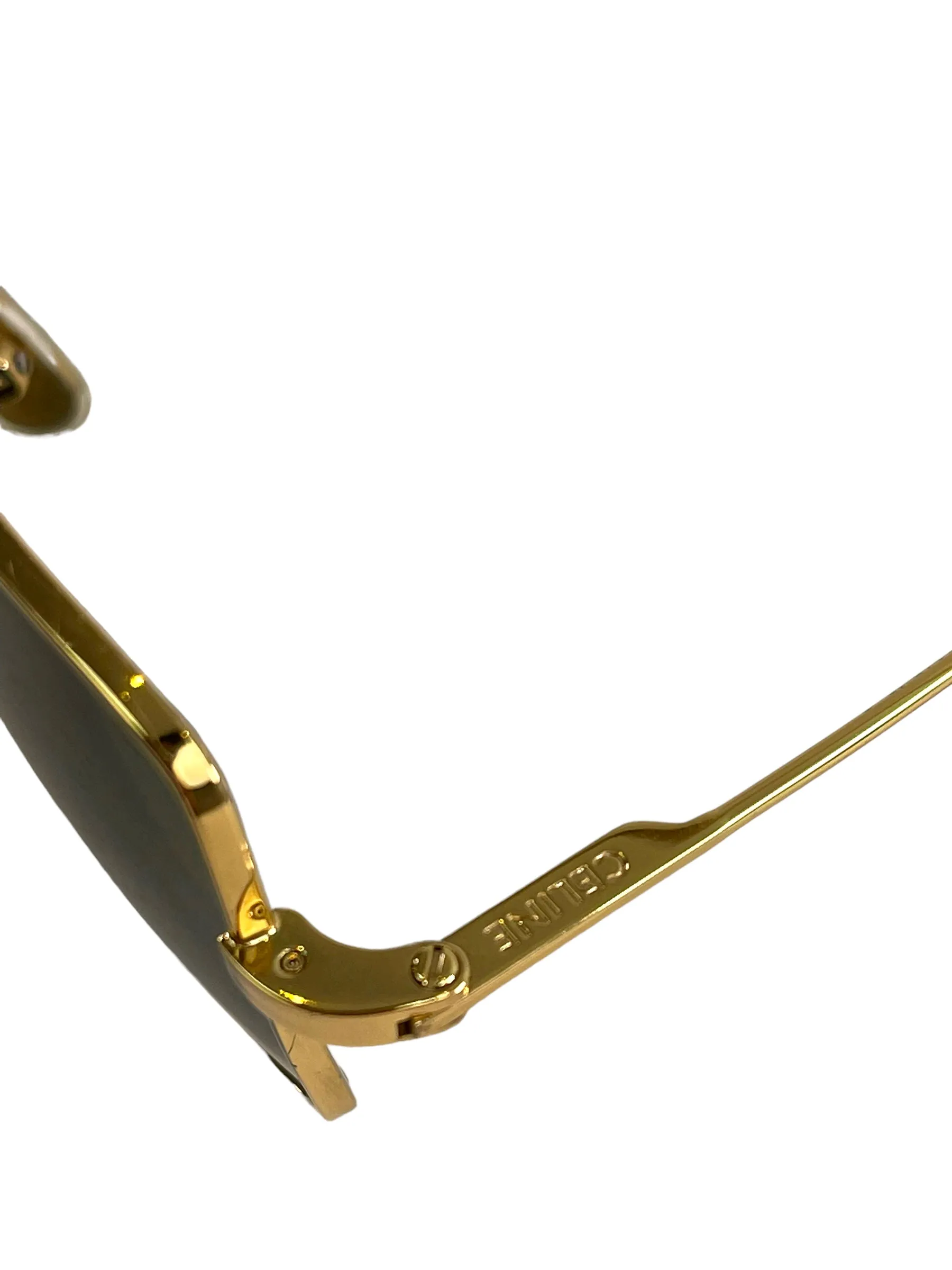 Celine Gold Frame Rectangular Sunglasses