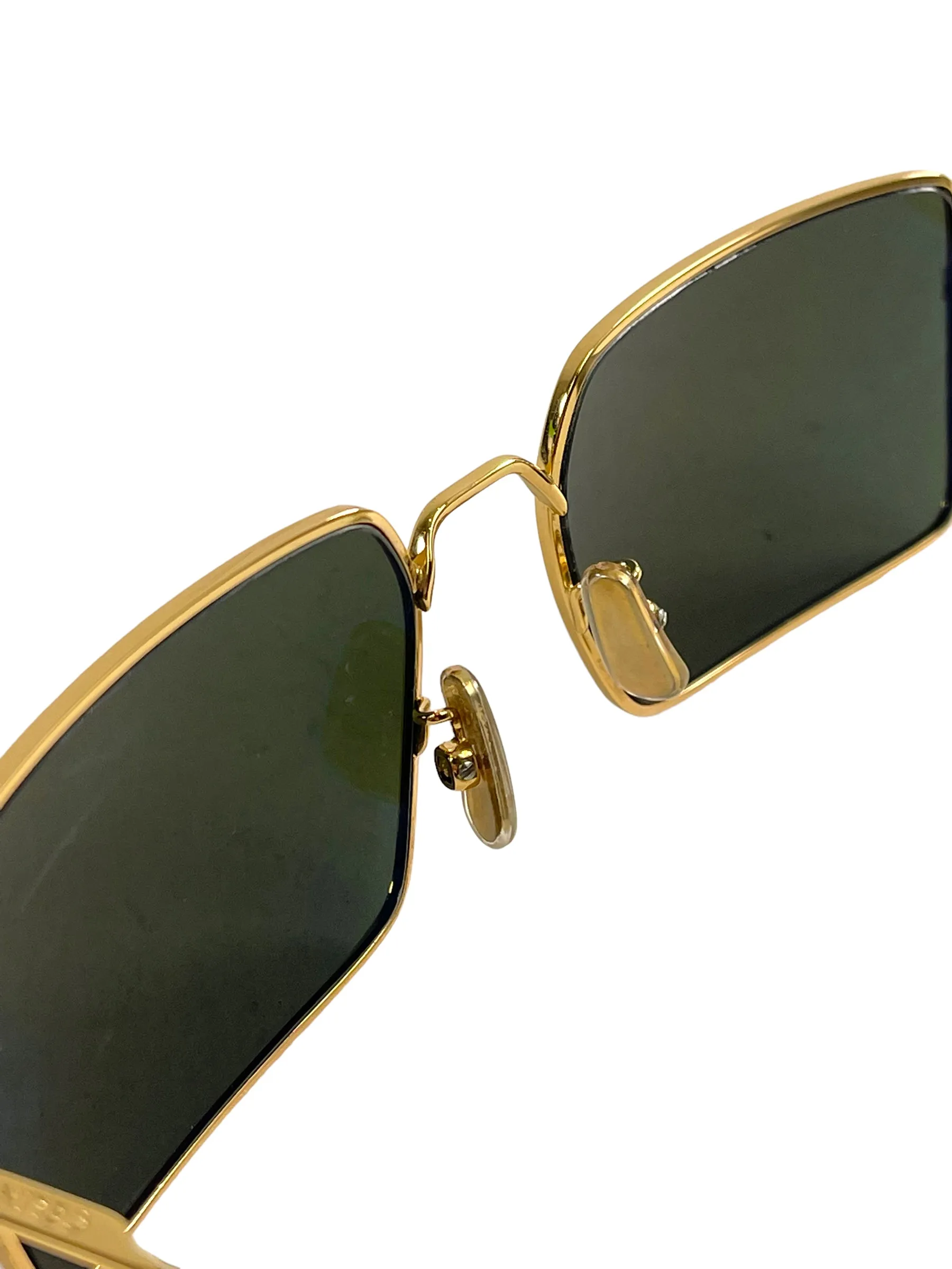 Celine Gold Frame Rectangular Sunglasses