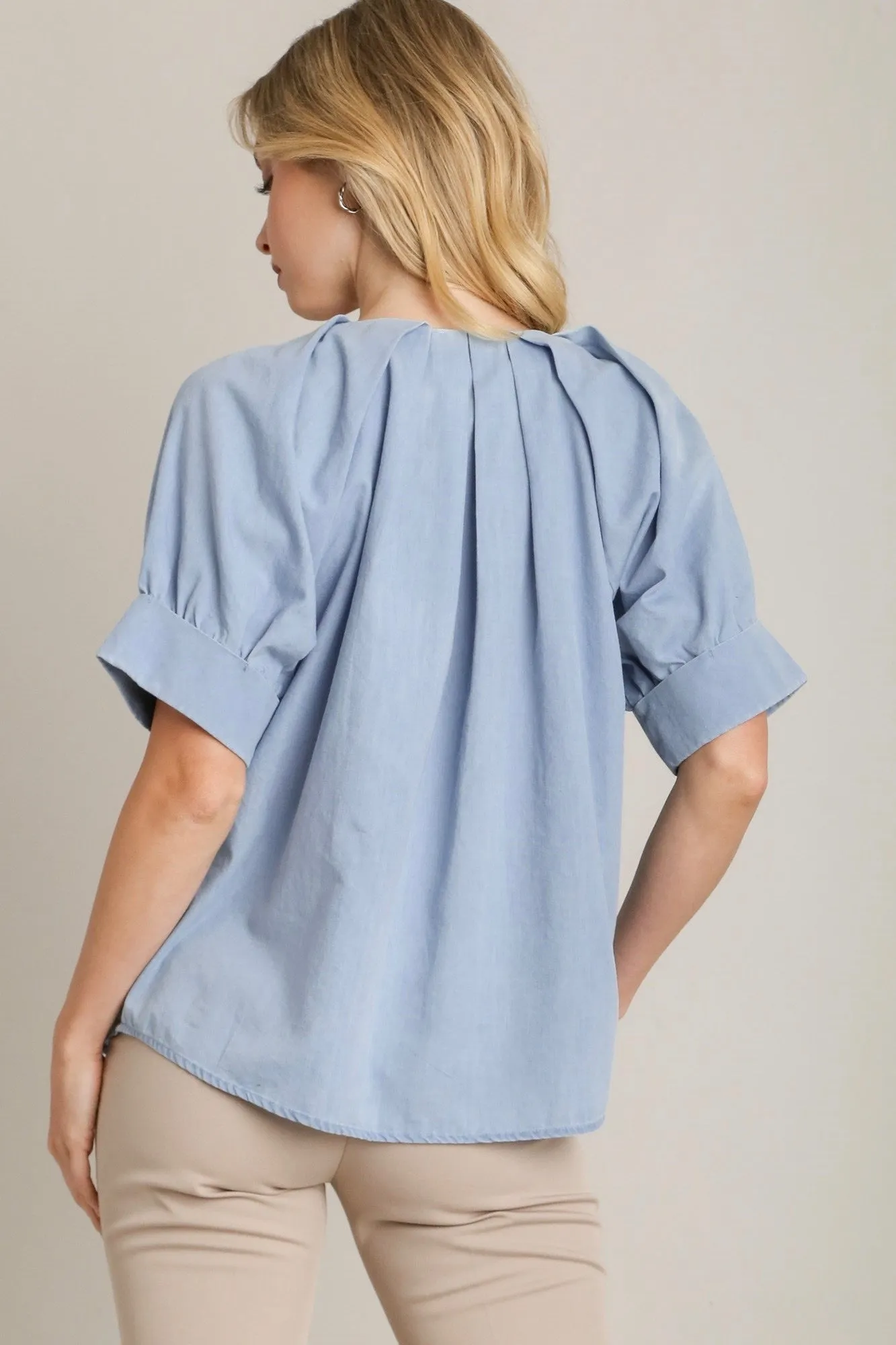 Chambray All Day Blue Top