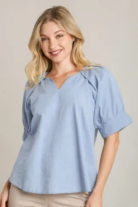 Chambray All Day Blue Top