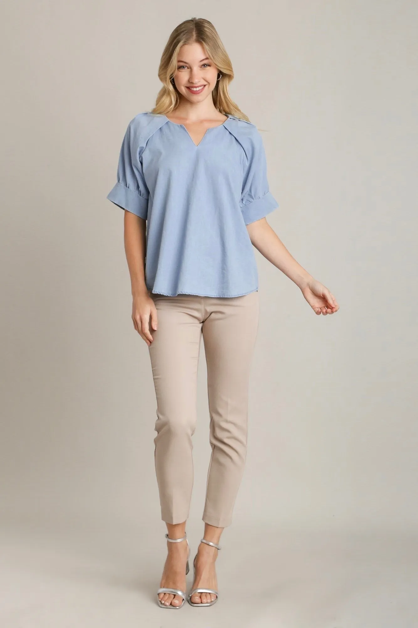 Chambray All Day Blue Top