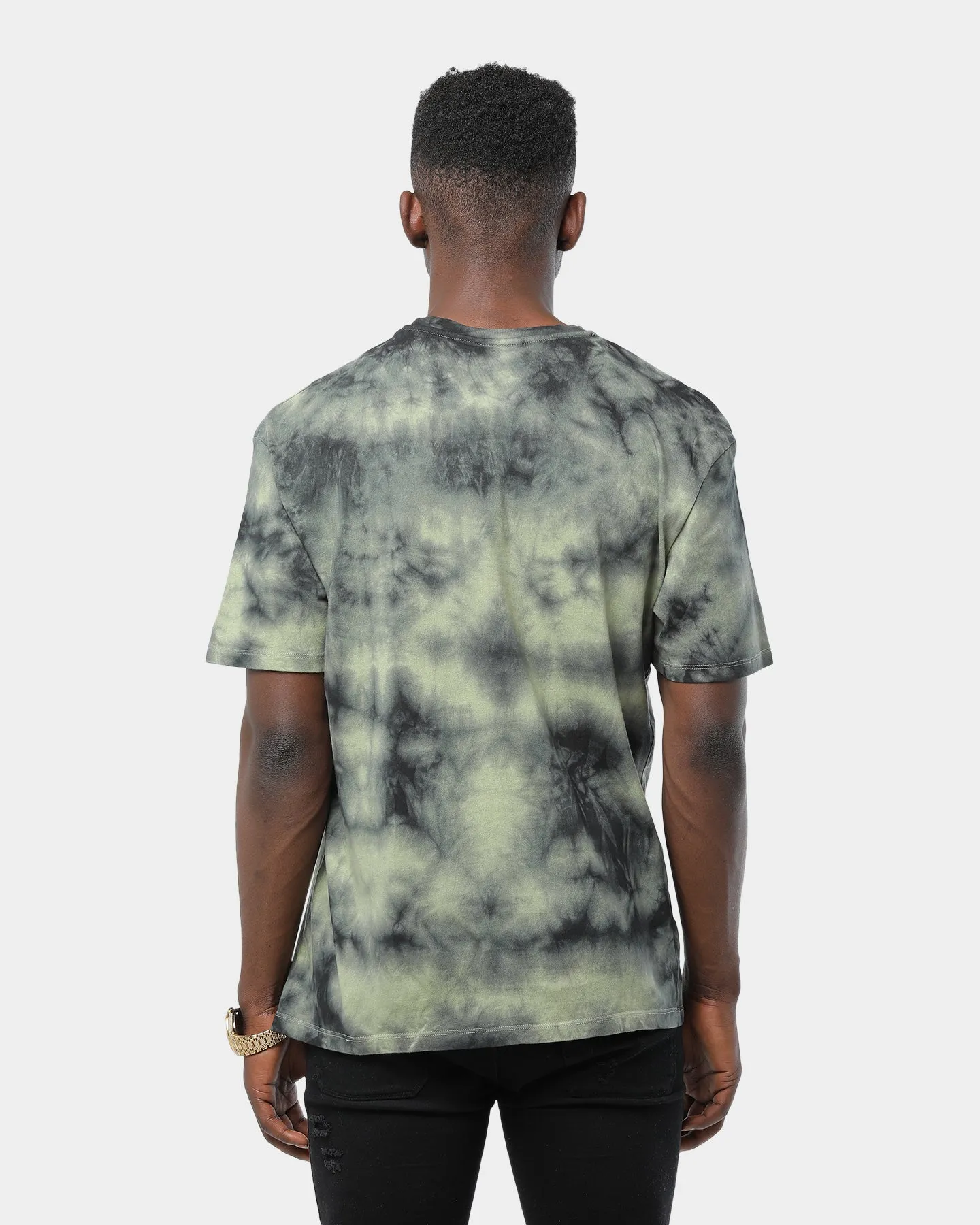 Criminal Damage Splash Tie Dye Tee Fluro Yellow