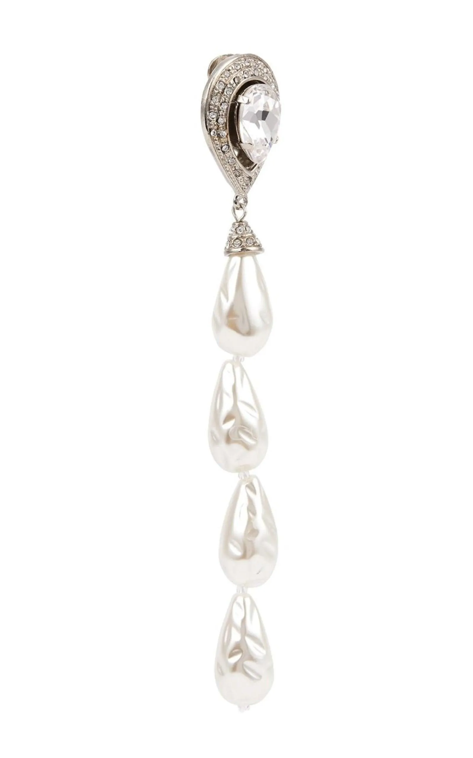 Crystal-embellished Pearl Clip-on Earrings