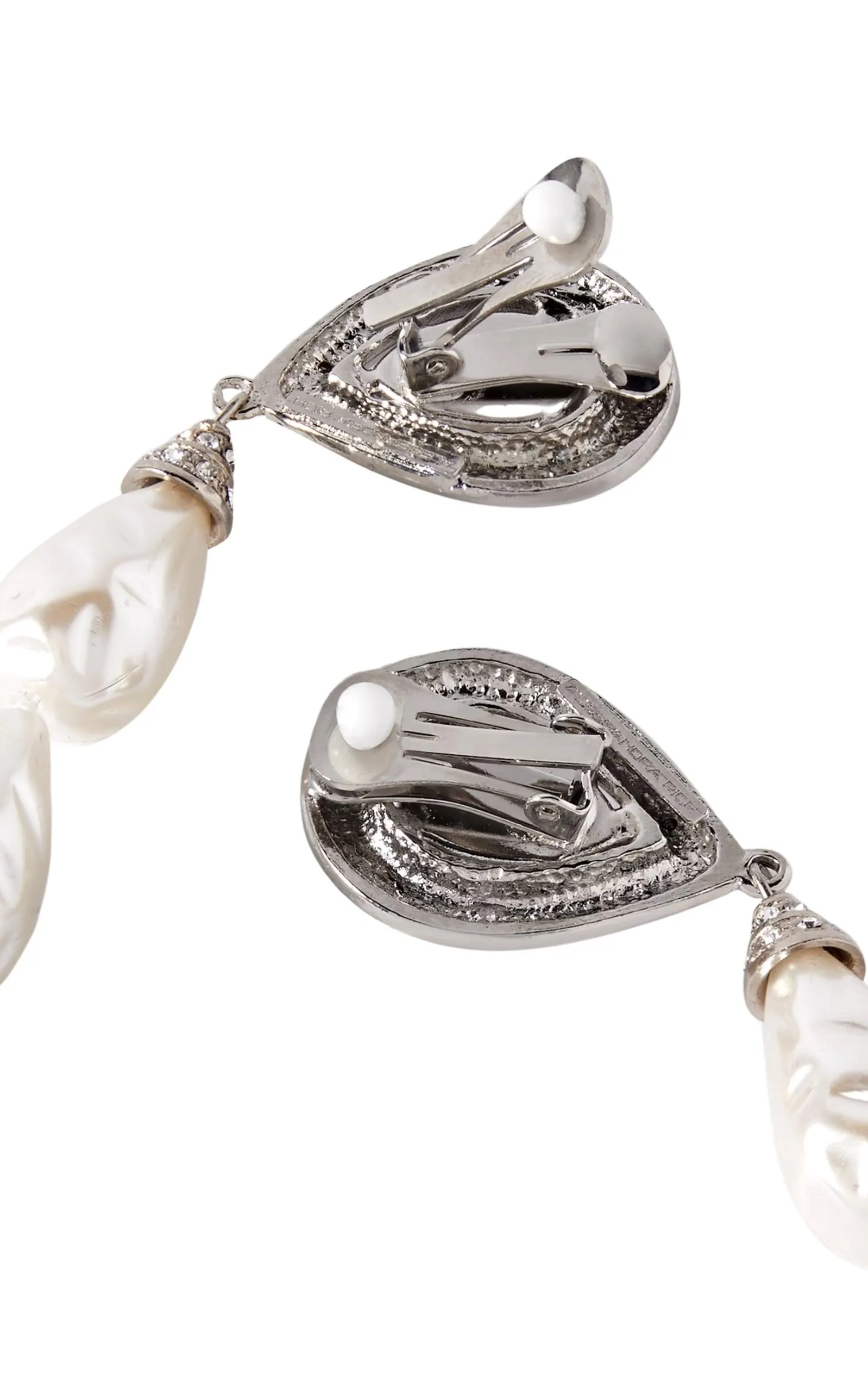 Crystal-embellished Pearl Clip-on Earrings