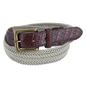 CTM® Men's Big & Tall Waxed Braided Belt with Croc Print Ends