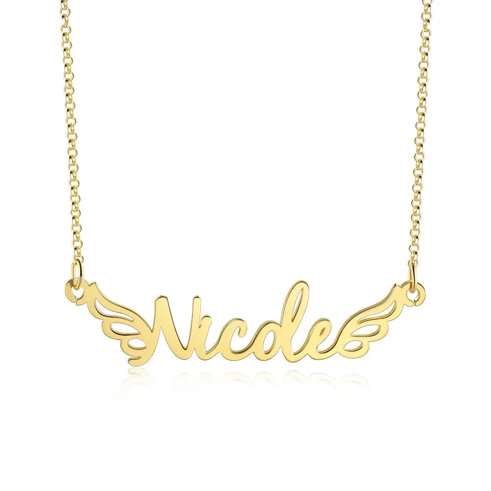 Custom Name Wing Necklace For Her