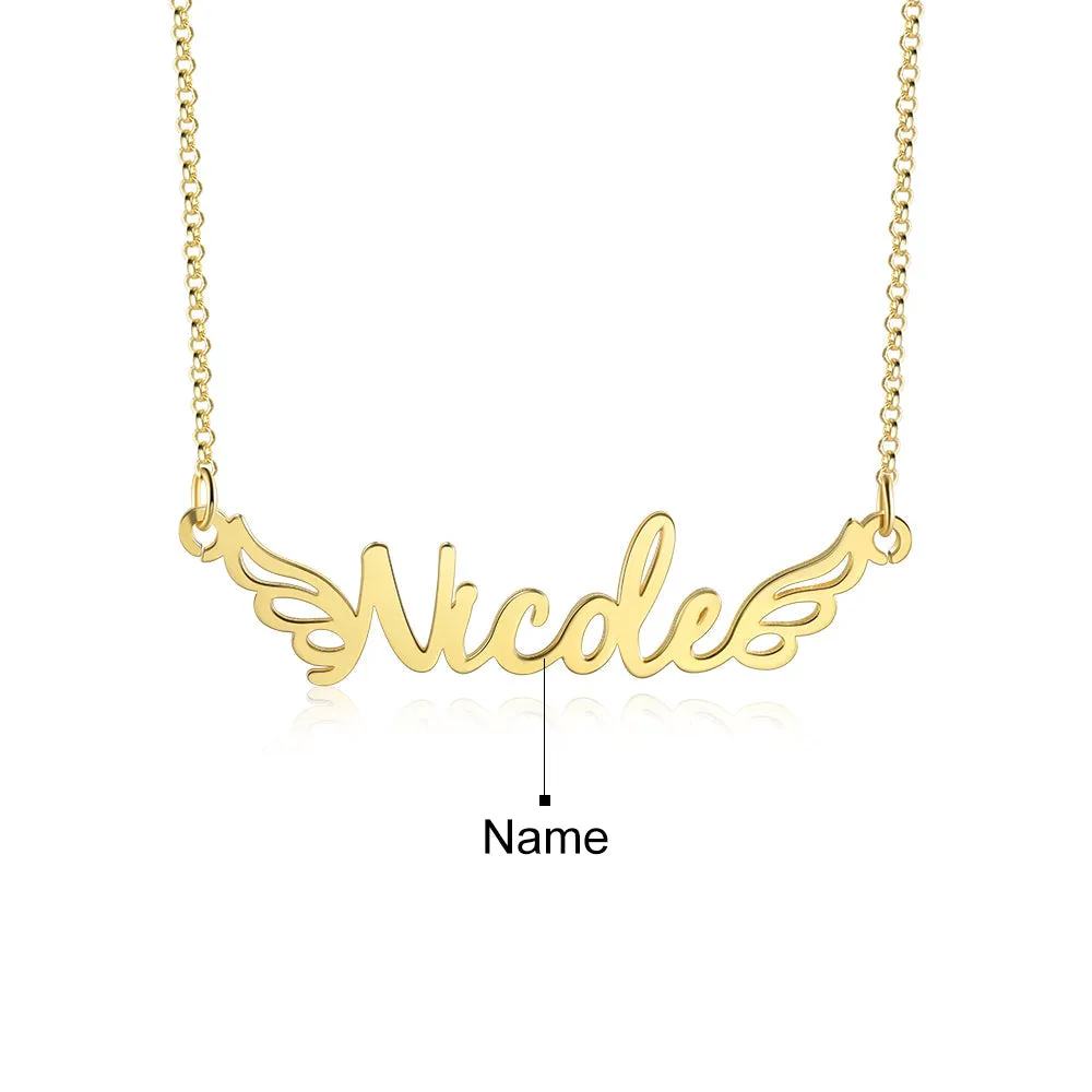 Custom Name Wing Necklace For Her