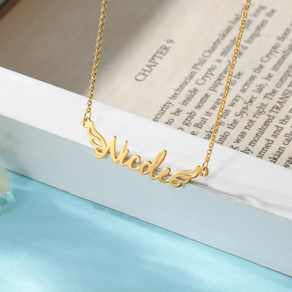 Custom Name Wing Necklace For Her