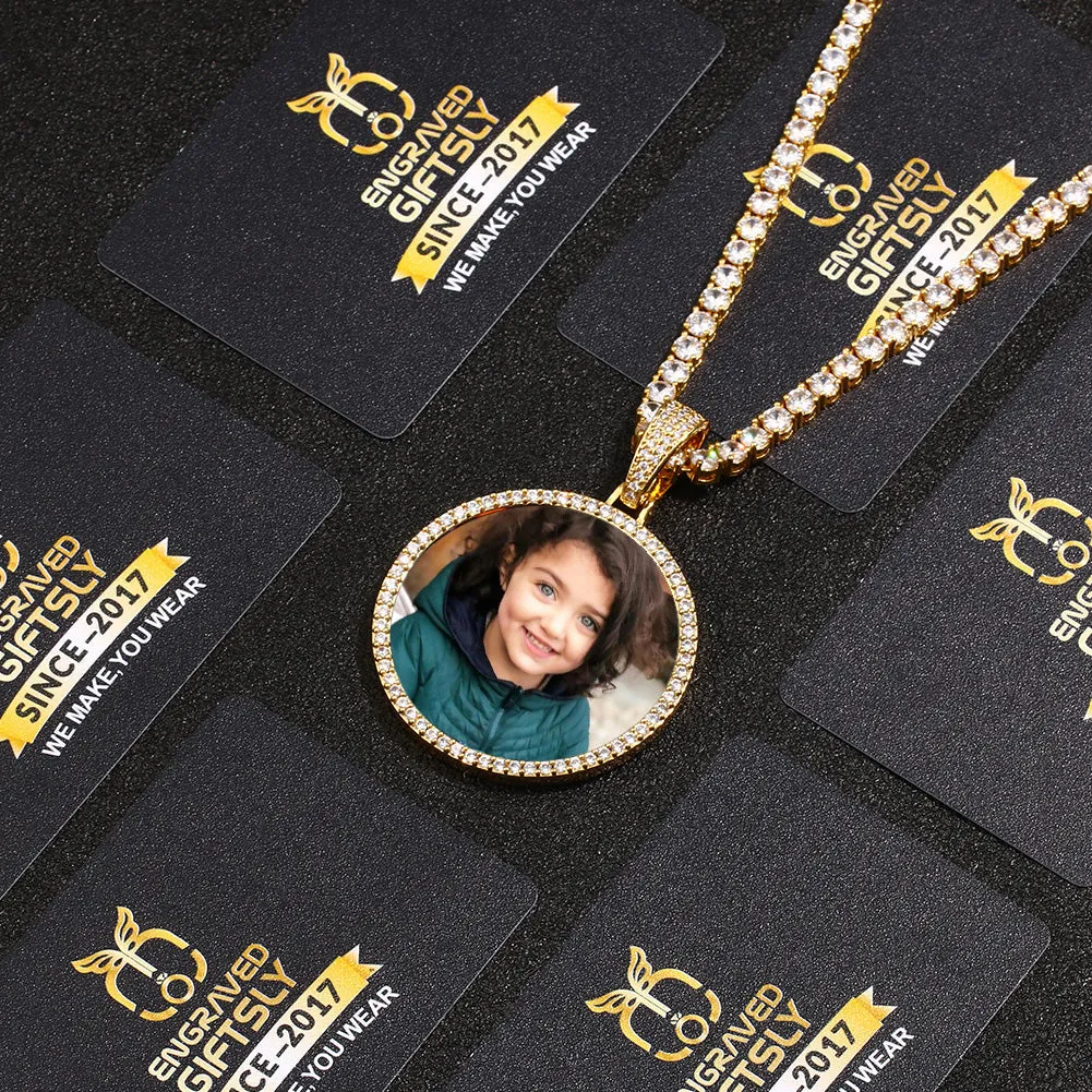 Custom Photo Medallion Necklace- Plating Of Gold Medallion Necklace Christmas Gifts For Boyfriend