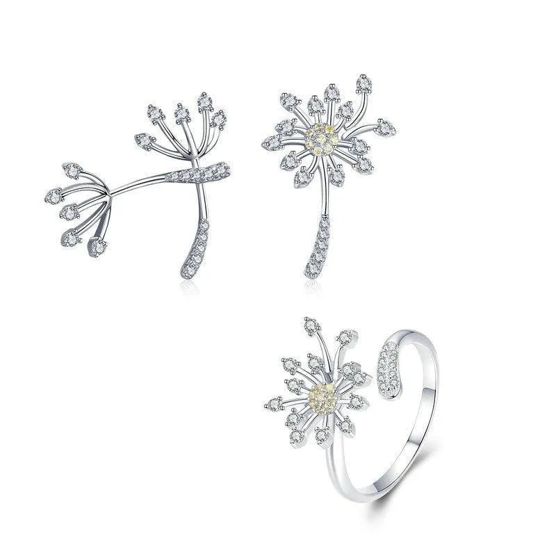 Dandelion Lov' CZ Sterling Silver Jewellery Set