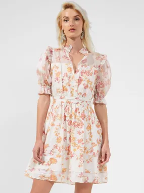 Diana Print Puff-Sleeve Dress