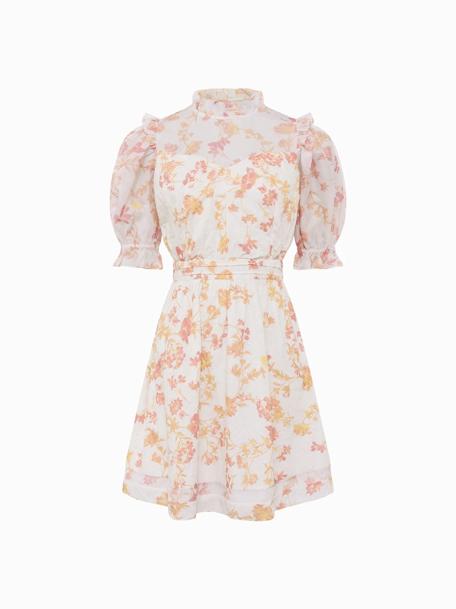 Diana Print Puff-Sleeve Dress