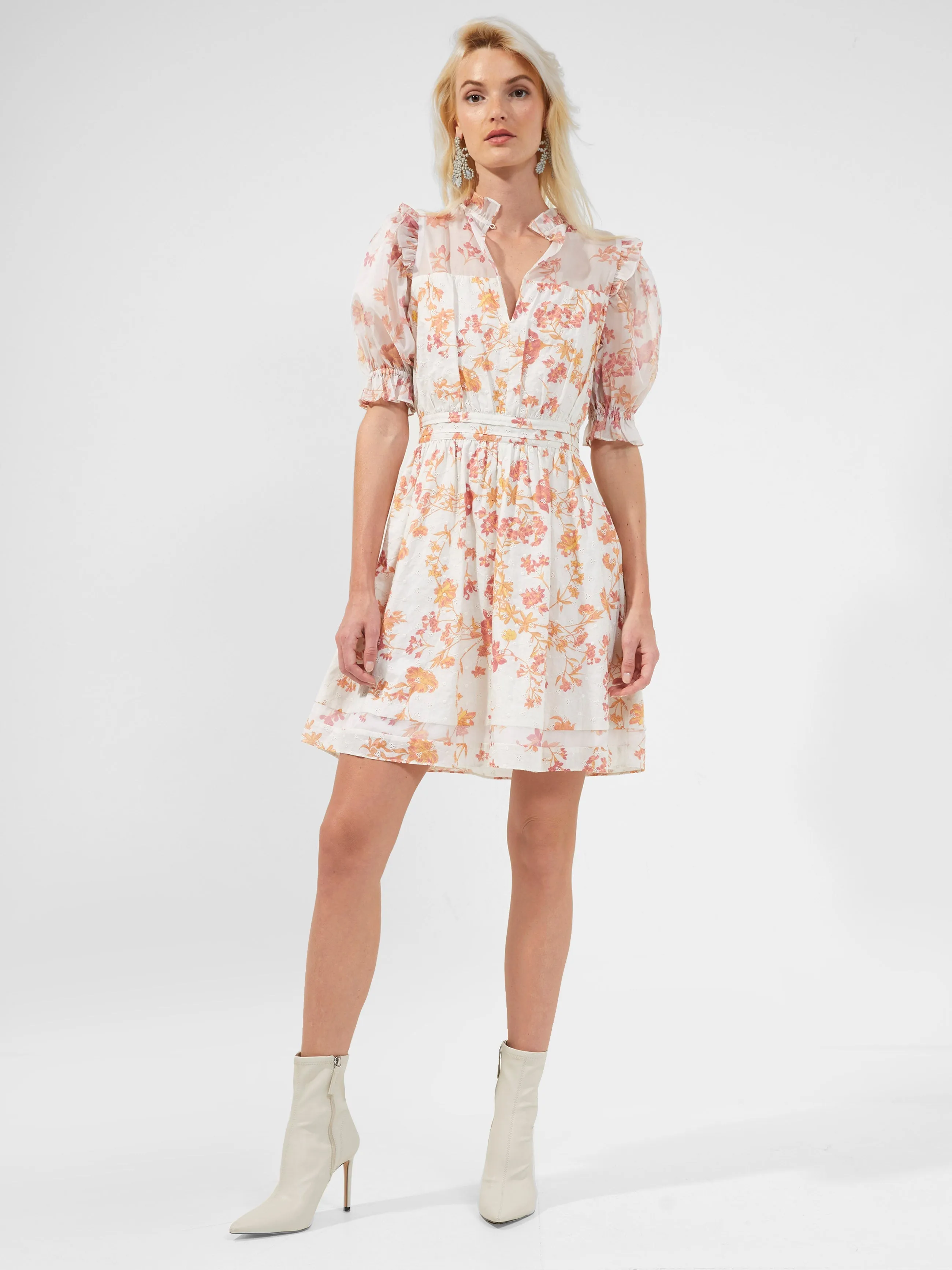 Diana Print Puff-Sleeve Dress