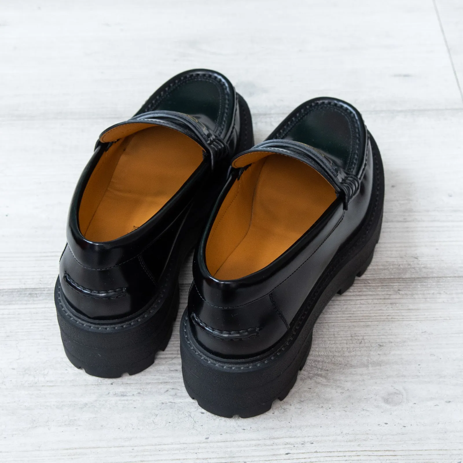 Dior Boy Black  Leather Platform Loafers