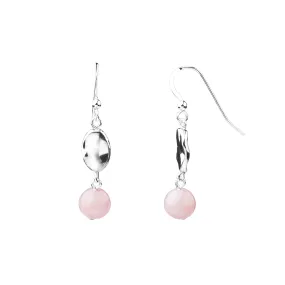 Earring | Hammered | Rose Quartz