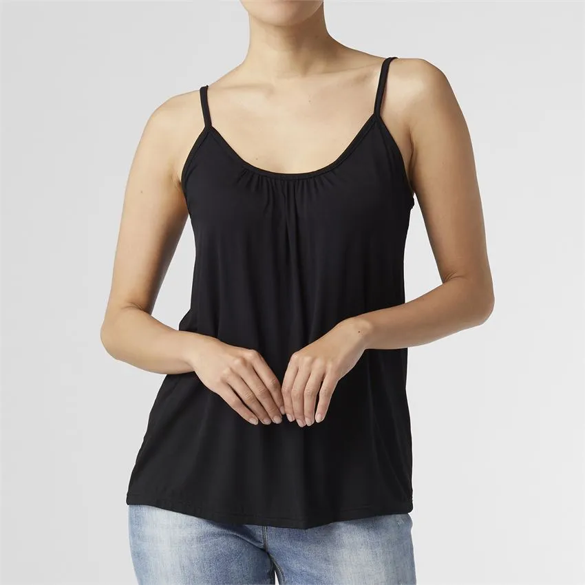 Elsie Adjustable Gathered Cami - Black