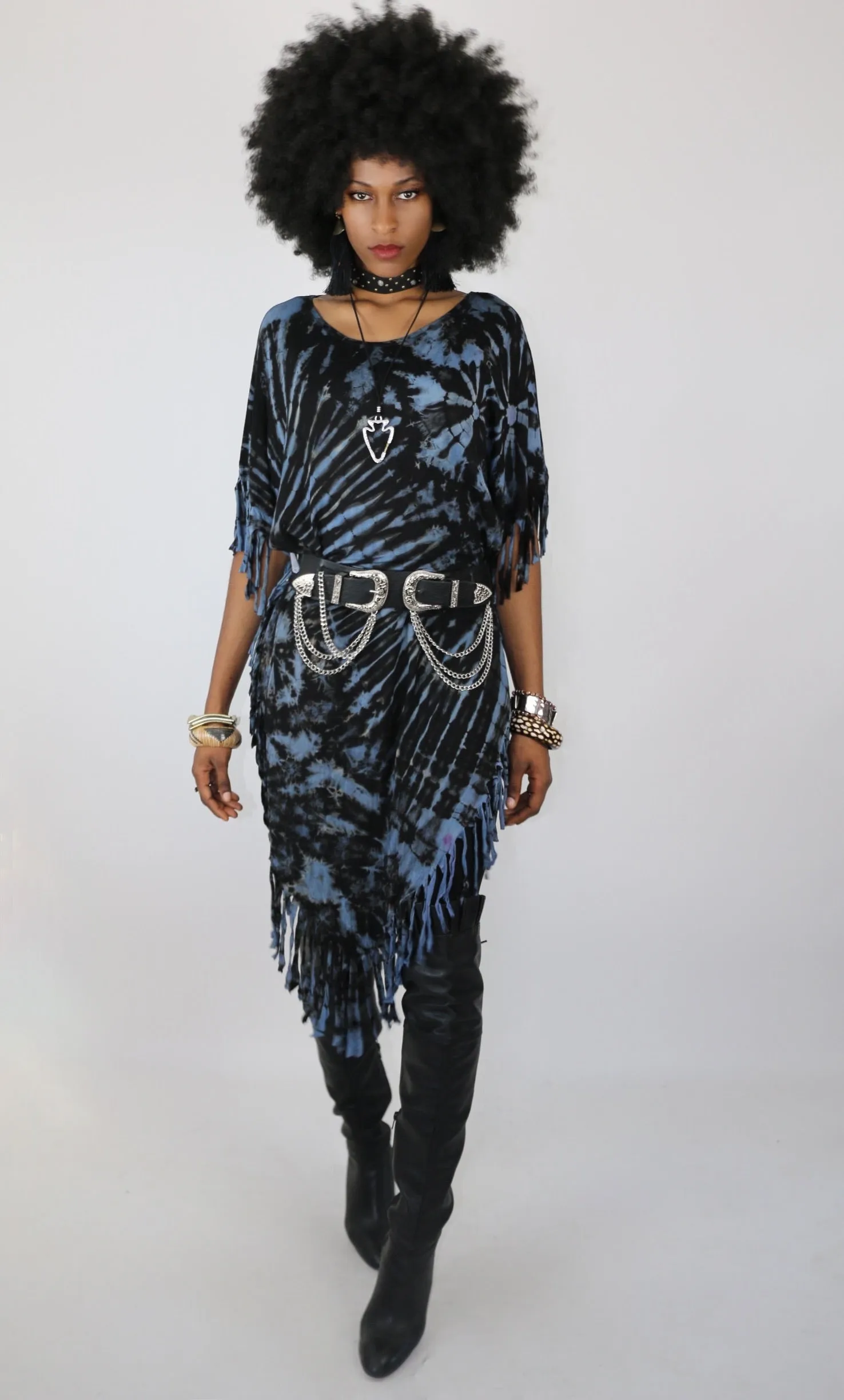 Fenley Fringe Tie Dye Dress