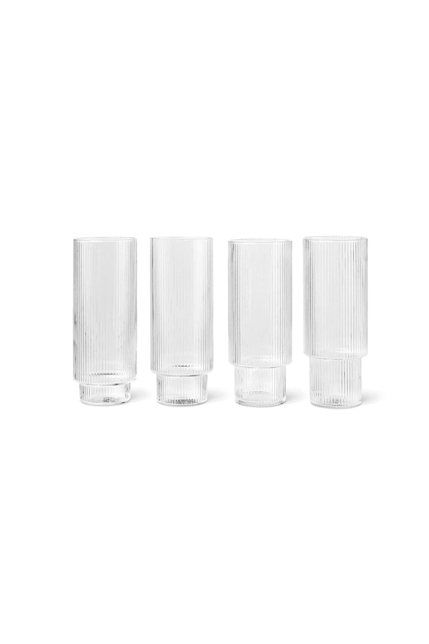 Ferm Living Ripple Long Drink Glasses - Set of Four