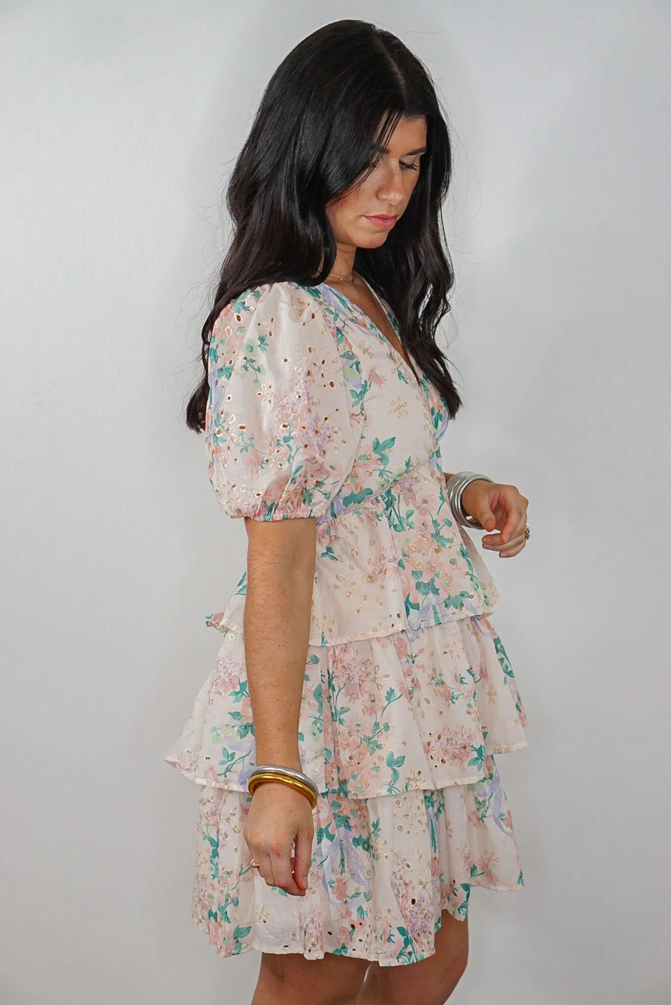 Floral Darling Peach Babydoll Dress