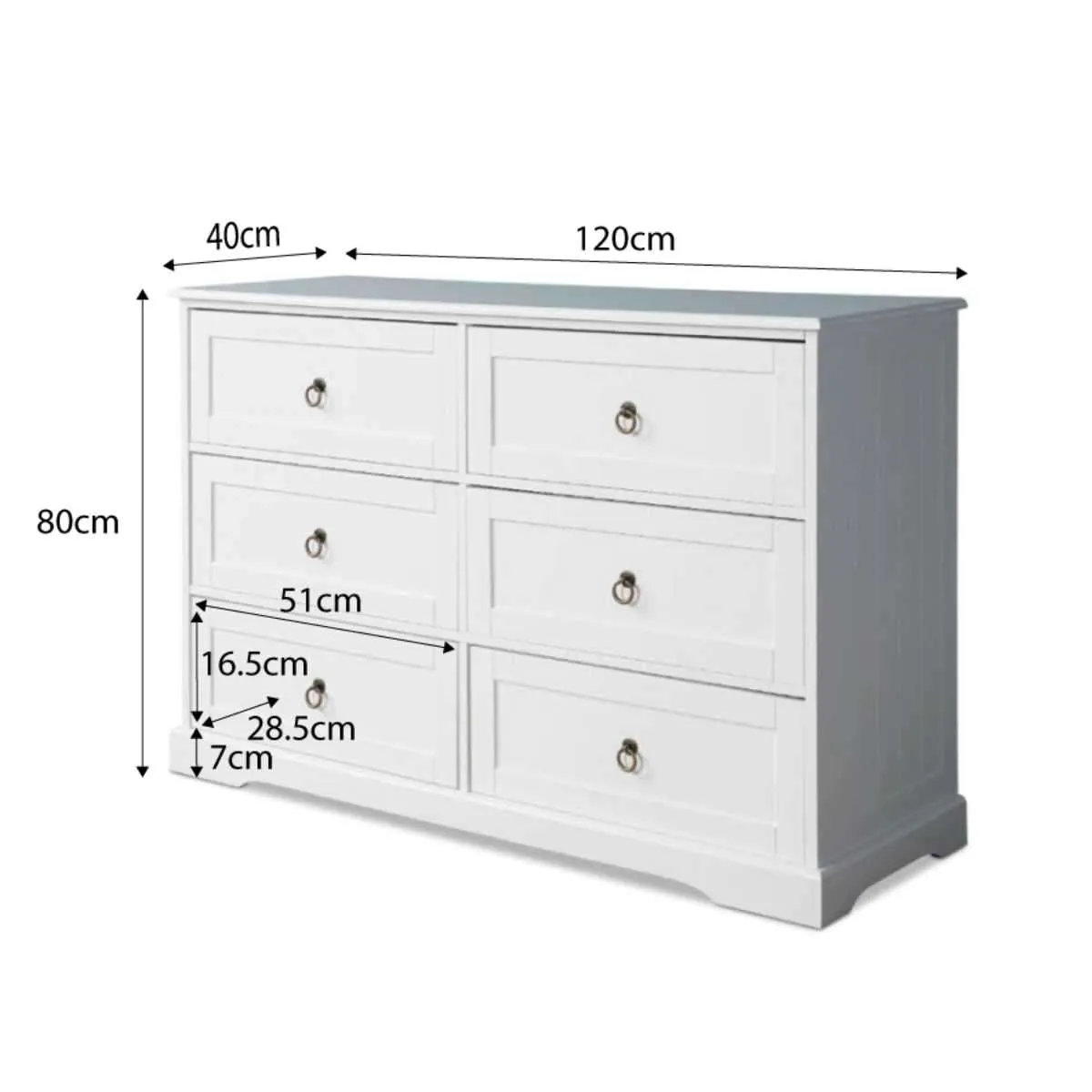 Hamptons Six Drawer - Wide Bundle