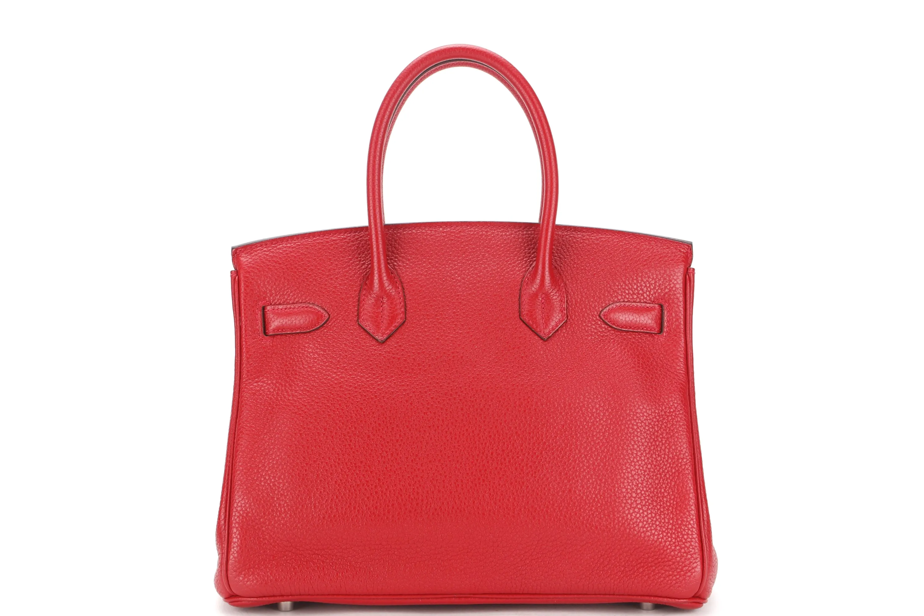 HERMES BIRKIN 30 (STAMP Q) ROUGE GRENAT CLEMENCE PALLADIUM HARDWARE, WITH KEYS, LOCK, RAINCOAT, DUST COVER & BOX