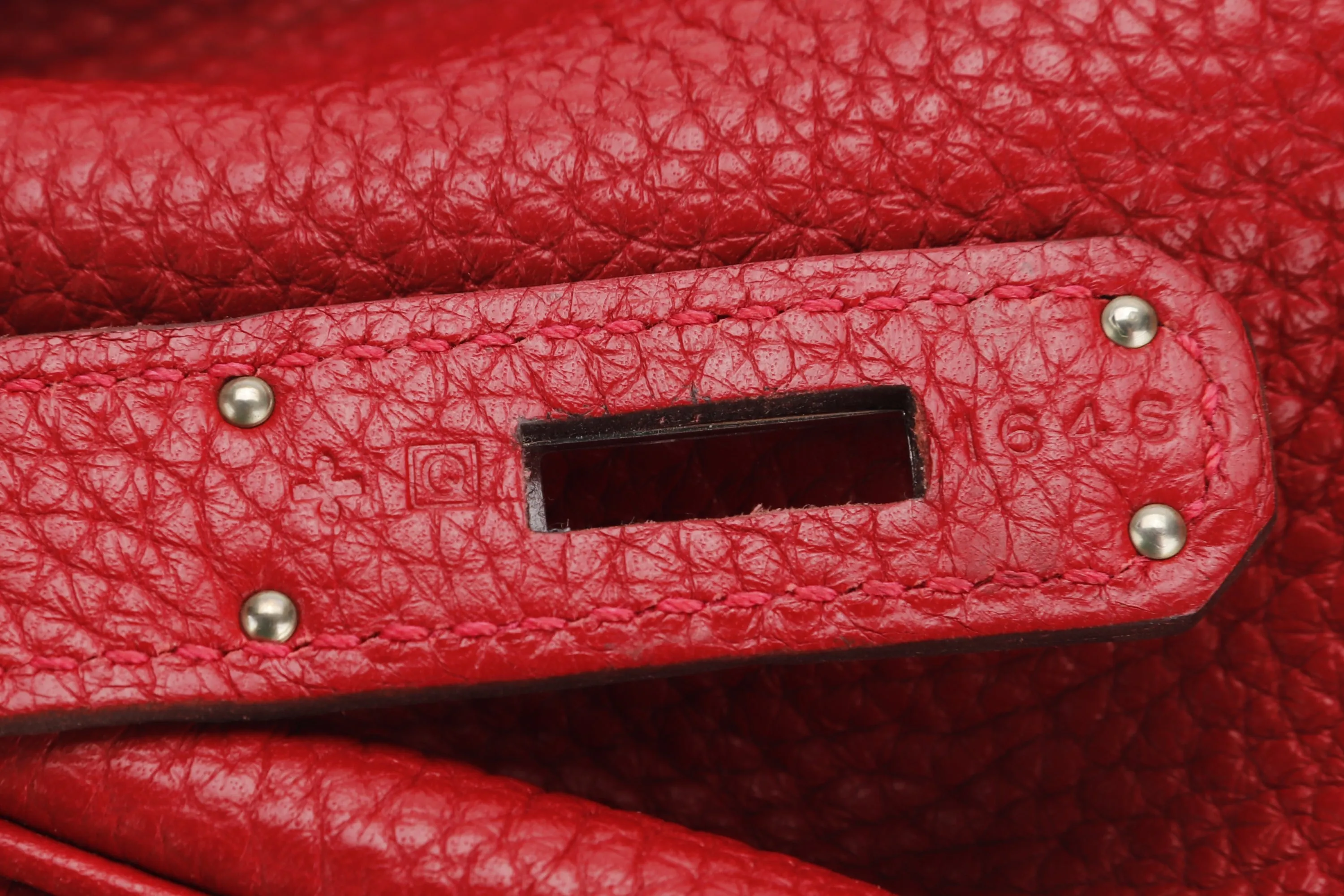 HERMES BIRKIN 30 (STAMP Q) ROUGE GRENAT CLEMENCE PALLADIUM HARDWARE, WITH KEYS, LOCK, RAINCOAT, DUST COVER & BOX