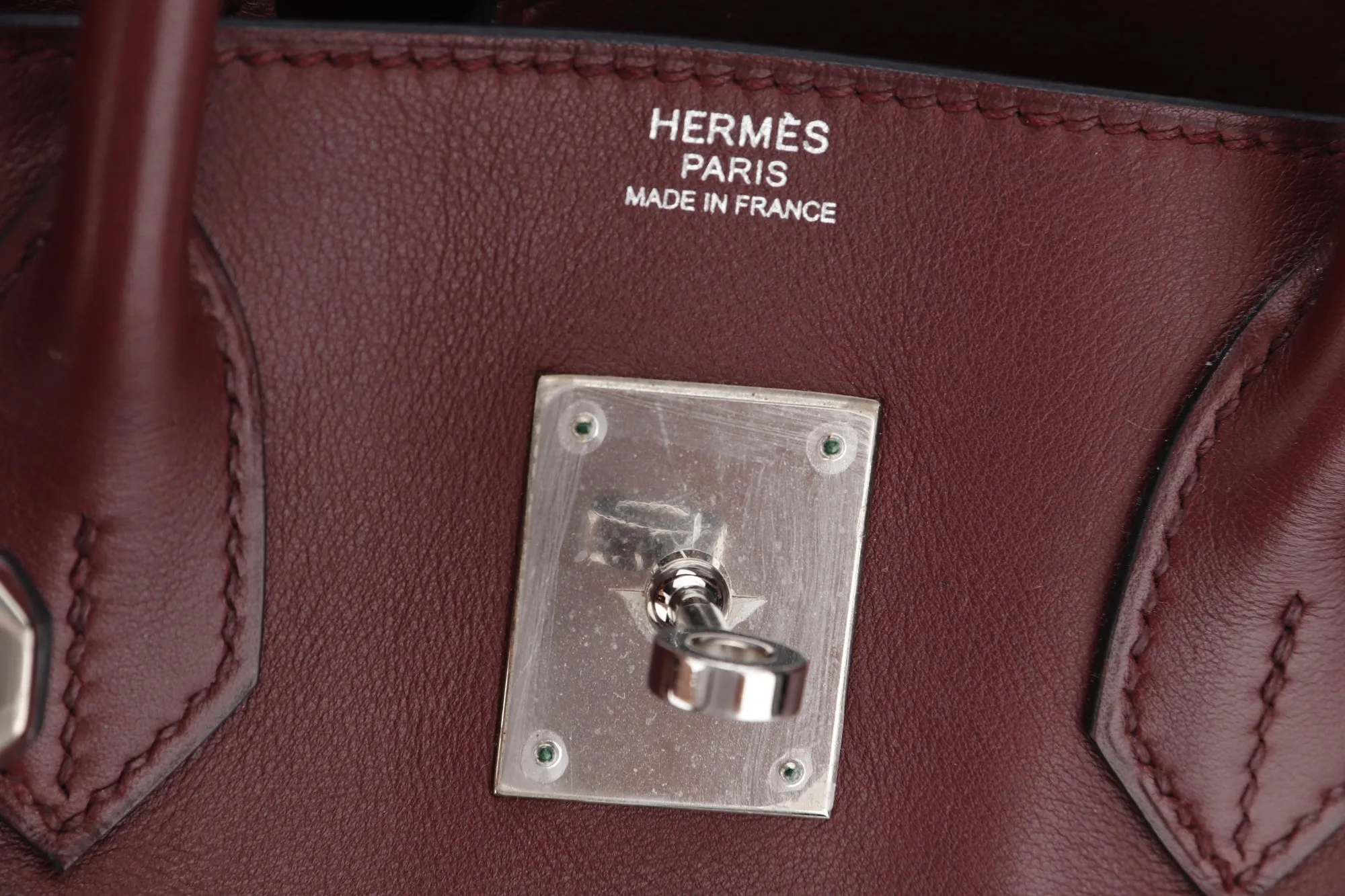 Hermes Birkin 30cm (Stamp M) Rouge H Color Swift Leather, Silver Hardware, with Keys, Raincoat & Dust Cover, no Lock