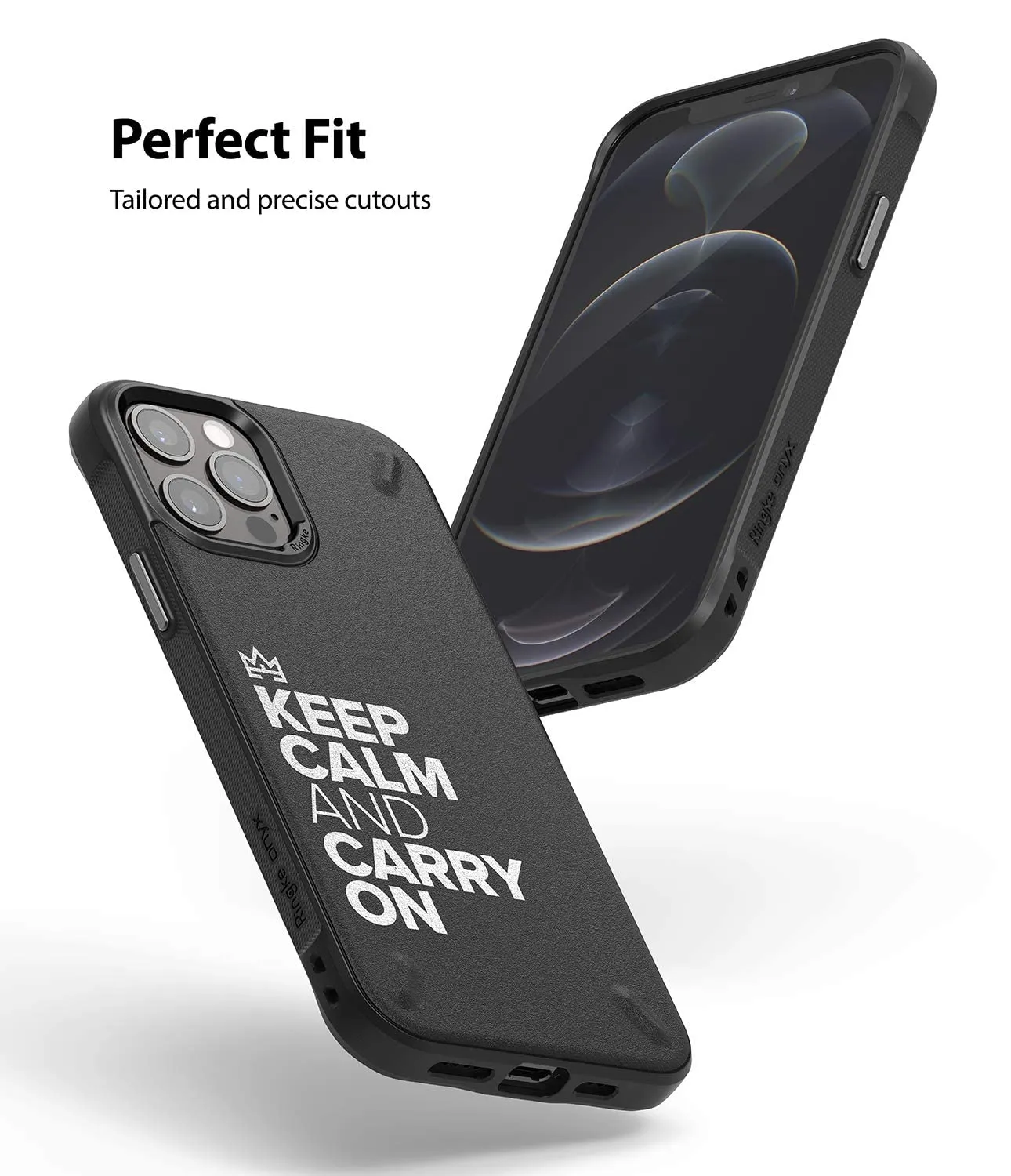 iPhone 12 / 12 Pro Back Cover Case | Onyx Design - Keep Calm and Carry On